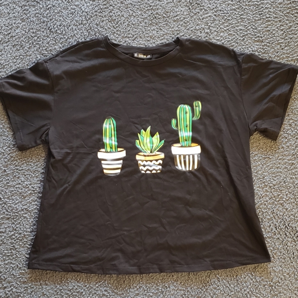SHEIN cactus plant tee 1X